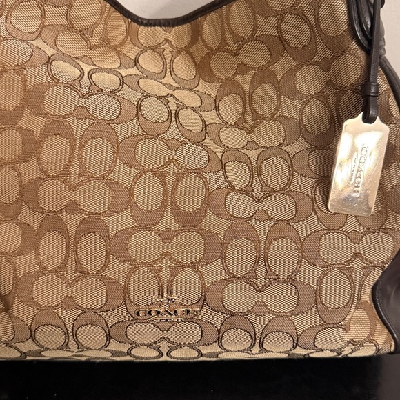 COACH Edie Brown Jacquard Bag.  EUC! - Picture 3 of 13